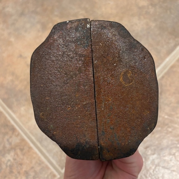 Vintage Cabin Scene Cast Iron Bookends 1920s 1930s Rustic Cottage Farmhouse - Picture 5 of 7